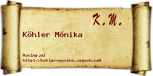 Köhler Mónika névjegykártya